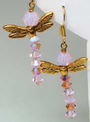 Crystal Dragon Fly Earrings